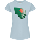 Curled Bangladesh Flag Bangladeshi Day Football Womens Petite Cut T-Shirt Light Blue