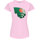 Curled Bangladesh Flag Bangladeshi Day Football Womens Petite Cut T-Shirt Light Pink