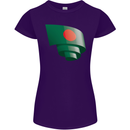 Curled Bangladesh Flag Bangladeshi Day Football Womens Petite Cut T-Shirt Purple