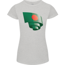Curled Bangladesh Flag Bangladeshi Day Football Womens Petite Cut T-Shirt Sports Grey