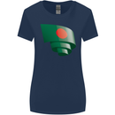 Curled Bangladesh Flag Bangladeshi Day Football Womens Wider Cut T-Shirt Navy Blue