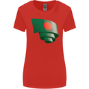 Curled Bangladesh Flag Bangladeshi Day Football Womens Wider Cut T-Shirt Red