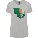 Curled Bangladesh Flag Bangladeshi Day Football Womens Wider Cut T-Shirt Sports Grey