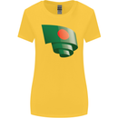 Curled Bangladesh Flag Bangladeshi Day Football Womens Wider Cut T-Shirt Yellow