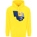 Curled Barbados Flag Barbadians Day Football Childrens Kids Hoodie Yellow