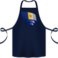 Curled Barbados Flag Barbadians Day Football Cotton Apron 100% Organic Navy Blue