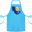 Curled Barbados Flag Barbadians Day Football Cotton Apron 100% Organic Turquoise