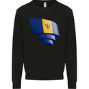 Curled Barbados Flag Barbadians Day Football Kids Sweatshirt Jumper Black