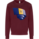 Curled Barbados Flag Barbadians Day Football Kids Sweatshirt Jumper Maroon