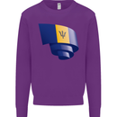 Curled Barbados Flag Barbadians Day Football Kids Sweatshirt Jumper Purple