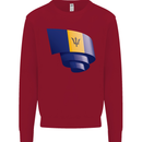 Curled Barbados Flag Barbadians Day Football Kids Sweatshirt Jumper Red