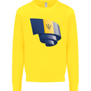 Curled Barbados Flag Barbadians Day Football Kids Sweatshirt Jumper Yellow