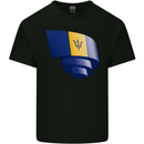 Curled Barbados Flag Barbadians Day Football Kids T-Shirt Childrens Black