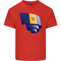 Curled Barbados Flag Barbadians Day Football Kids T-Shirt Childrens Red