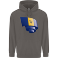 Curled Barbados Flag Barbadians Day Football Mens 80% Cotton Hoodie Charcoal