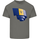 Curled Barbados Flag Barbadians Day Football Mens Cotton T-Shirt Tee Top Charcoal