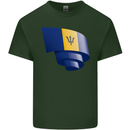 Curled Barbados Flag Barbadians Day Football Mens Cotton T-Shirt Tee Top Forest Green