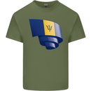 Curled Barbados Flag Barbadians Day Football Mens Cotton T-Shirt Tee Top Military Green