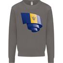 Curled Barbados Flag Barbadians Day Football Mens Sweatshirt Jumper Charcoal
