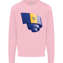 Curled Barbados Flag Barbadians Day Football Mens Sweatshirt Jumper Light Pink