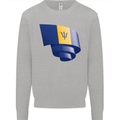 Curled Barbados Flag Barbadians Day Football Mens Sweatshirt Jumper Sports Grey