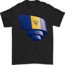 Curled Barbados Flag Barbadians Day Football Mens T-Shirt 100% Cotton Black