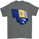 Curled Barbados Flag Barbadians Day Football Mens T-Shirt 100% Cotton Charcoal