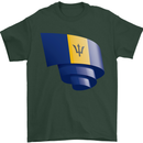 Curled Barbados Flag Barbadians Day Football Mens T-Shirt 100% Cotton Forest Green