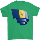 Curled Barbados Flag Barbadians Day Football Mens T-Shirt 100% Cotton Irish Green
