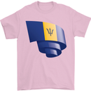 Curled Barbados Flag Barbadians Day Football Mens T-Shirt 100% Cotton Light Pink