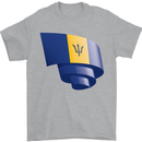Curled Barbados Flag Barbadians Day Football Mens T-Shirt 100% Cotton Sports Grey