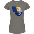 Curled Barbados Flag Barbadians Day Football Womens Petite Cut T-Shirt Charcoal