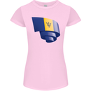 Curled Barbados Flag Barbadians Day Football Womens Petite Cut T-Shirt Light Pink