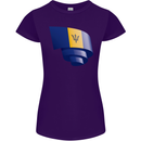 Curled Barbados Flag Barbadians Day Football Womens Petite Cut T-Shirt Purple