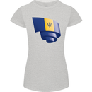 Curled Barbados Flag Barbadians Day Football Womens Petite Cut T-Shirt Sports Grey