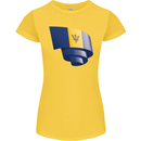 Curled Barbados Flag Barbadians Day Football Womens Petite Cut T-Shirt Yellow