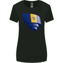 Curled Barbados Flag Barbadians Day Football Womens Wider Cut T-Shirt Black