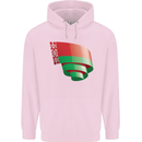 Curled Belarus Flag Belarusian Day Football Childrens Kids Hoodie Light Pink