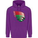 Curled Belarus Flag Belarusian Day Football Childrens Kids Hoodie Purple