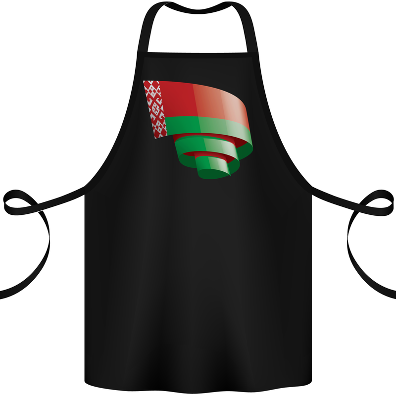 Curled Belarus Flag Belarusian Day Football Cotton Apron 100% Organic Black