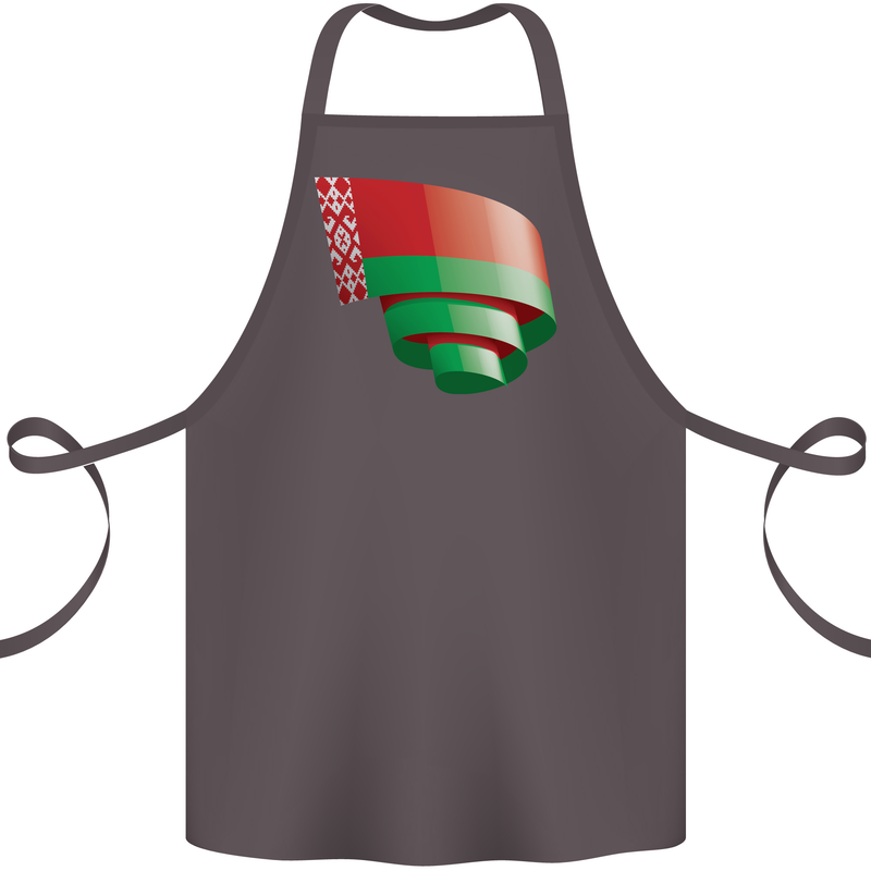 Curled Belarus Flag Belarusian Day Football Cotton Apron 100% Organic Dark Grey
