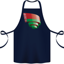 Curled Belarus Flag Belarusian Day Football Cotton Apron 100% Organic Navy Blue