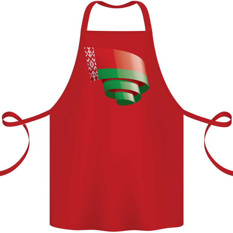 Curled Belarus Flag Belarusian Day Football Cotton Apron 100% Organic Red