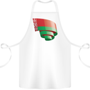 Curled Belarus Flag Belarusian Day Football Cotton Apron 100% Organic White