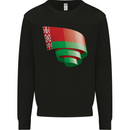 Curled Belarus Flag Belarusian Day Football Kids Sweatshirt Jumper Black