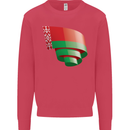 Curled Belarus Flag Belarusian Day Football Kids Sweatshirt Jumper Heliconia