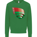 Curled Belarus Flag Belarusian Day Football Kids Sweatshirt Jumper Irish Green