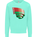 Curled Belarus Flag Belarusian Day Football Kids Sweatshirt Jumper Peppermint