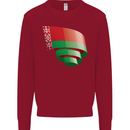 Curled Belarus Flag Belarusian Day Football Kids Sweatshirt Jumper Red