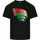Curled Belarus Flag Belarusian Day Football Kids T-Shirt Childrens Black